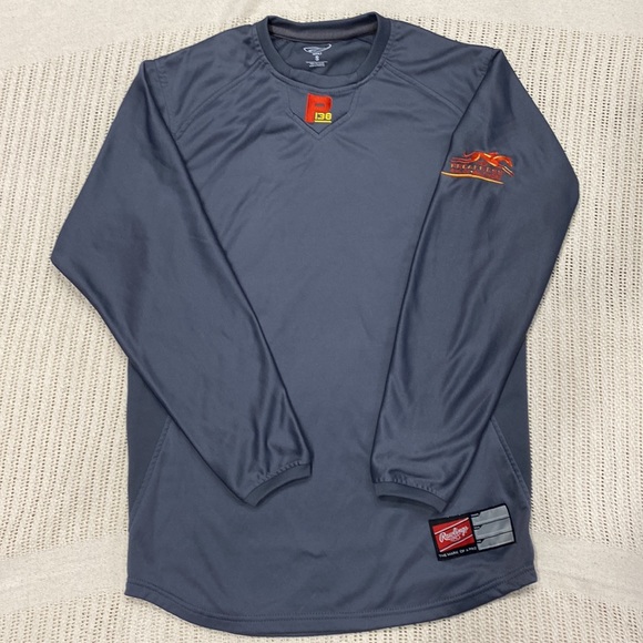 Rawlings 138 Preakness Racing Horse Logo Dugout Gray Fleece Men's Pullover Small - Picture 1 of 9